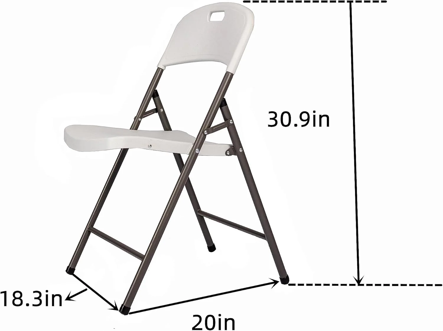 Folding Plastic Chair with 350-Pound Capacity - 6-Pack, Commercial Grade Folding Chair，White (White, 6-Picks) - Retail $110 - Image 3