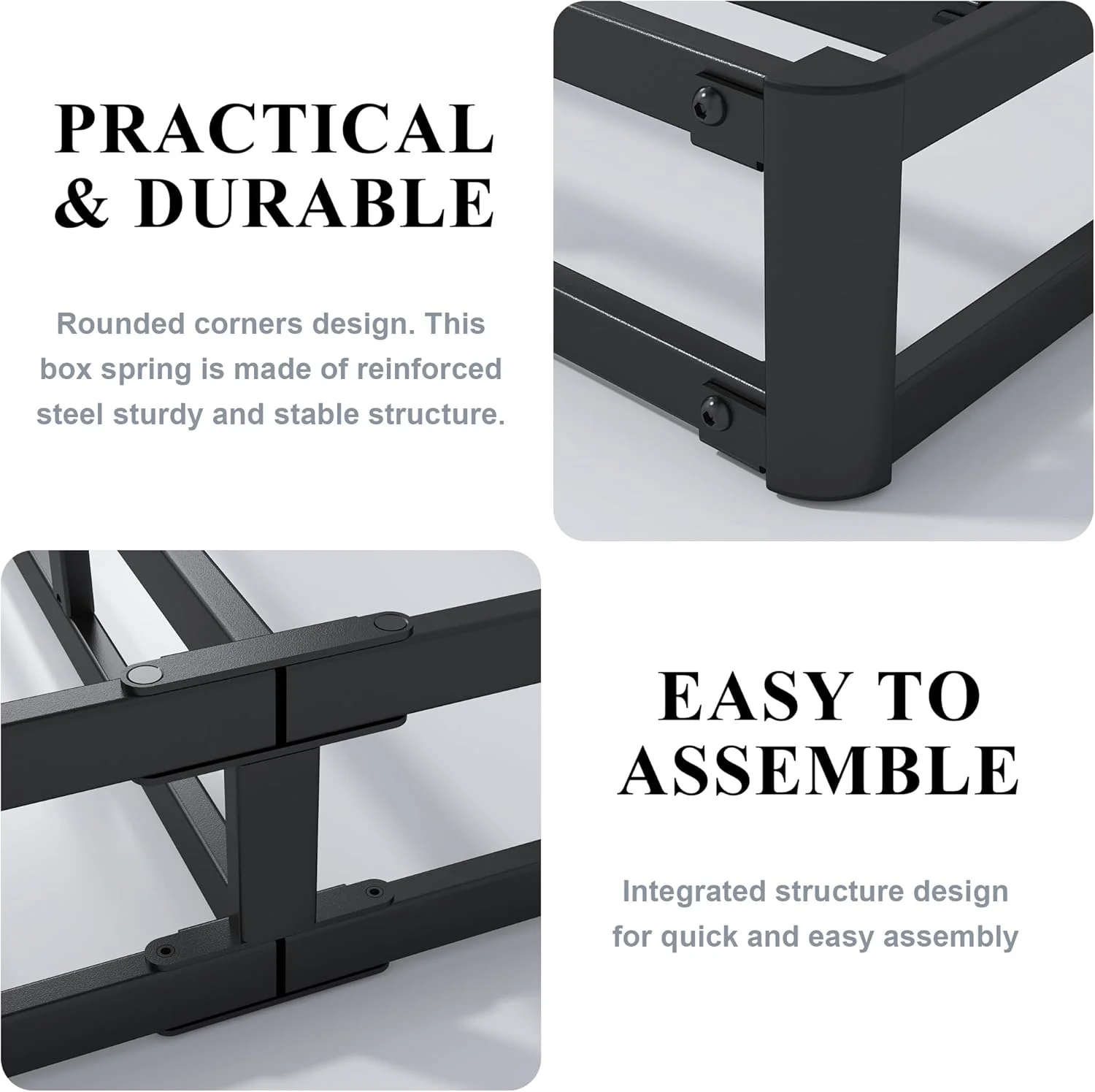 3 Inch Box Spring Full, Low Profile Box Spring Full Size, Metal Bed Base,Heavy Duty Mattress Foundation, Non-Slip,Easy Assembly - Retail $110 - Image 6