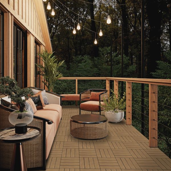 Golden Select Light Brown Composite Deck Tiles, 8 Pack - Image 4