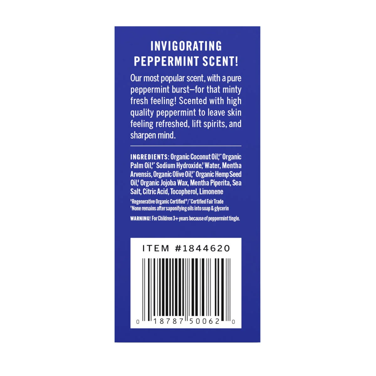 NEW - Dr Bronner's Pure Castille Peppermint Bar Soap, 6-pack - Image 4