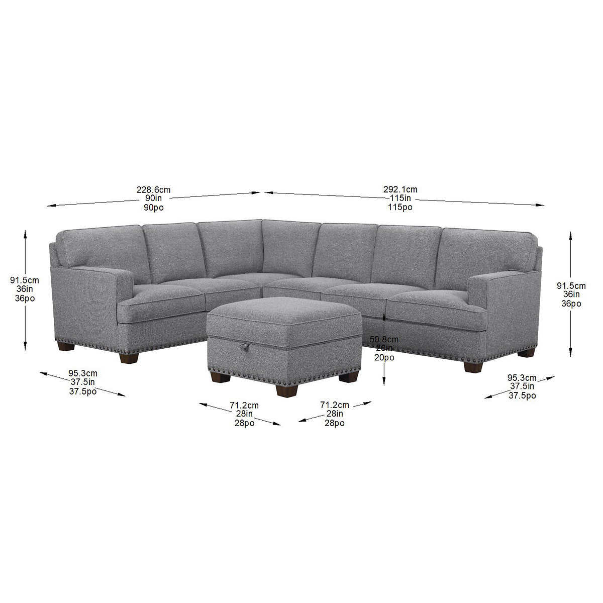 Like NEW - Costco - Thomasville Emilee Fabric Sectional with Storage Ottoman - Retail $1999 - Image 7