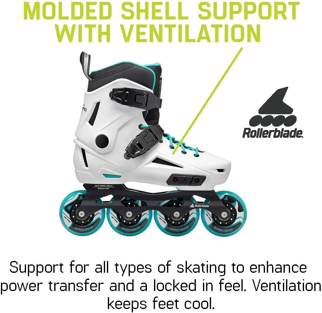 Rollerblade Lightning Women's Urban Inline Skate, White and Aqua size 6/6.5 - Retail $199 - Image 2