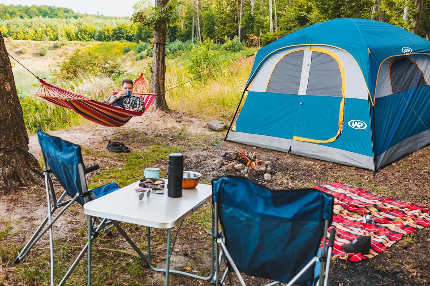 NEW - UNP Tents 6 Person Waterproof Windproof Easy Setup,Double Layer Family Camping Tent with 1 Mesh Door & 5 Large Mesh Windows -10'X9'X78in(H) - Image 4