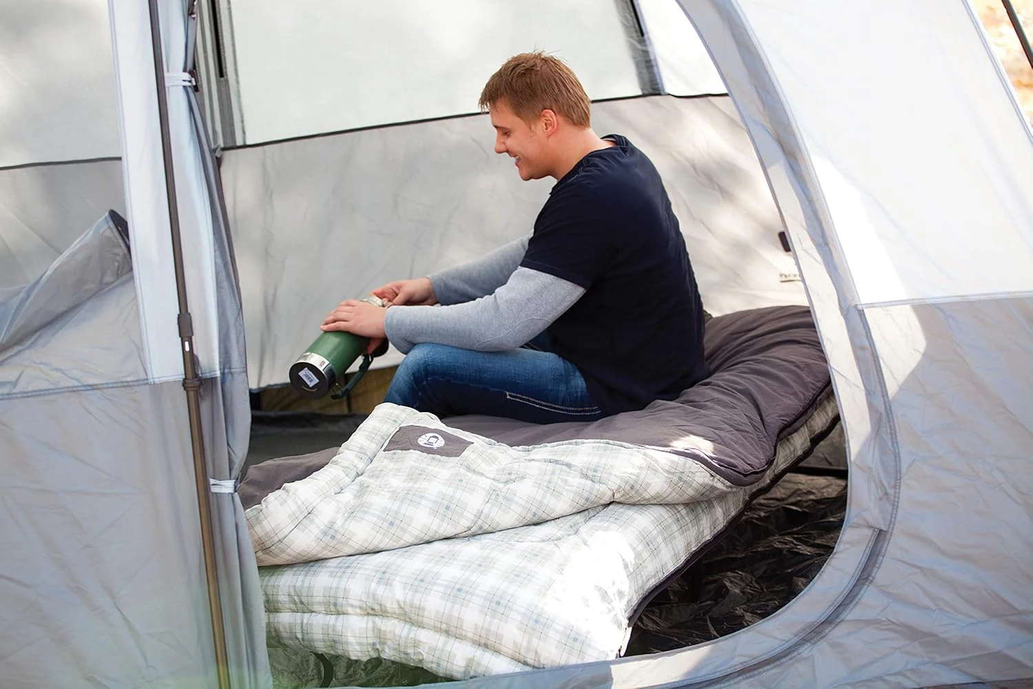 Coleman Heritage Big & Tall Cold-Weather Sleeping Bag - 10F Camping for Adults, Comfortable & Warm Flannel for Outdoor Use, Fits Adults up to 6ft 7in Tall - Retail $77 - Image 2