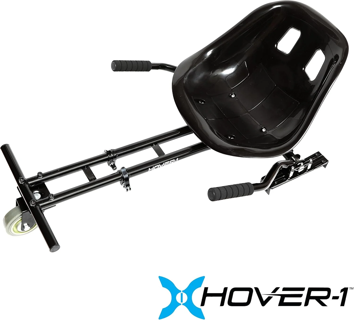 Hover-1 Kart Buggy Hoverboard Attachment | Compatible with Most 6.5" & 8" Electric Hoverboards, Hand-Operated Rear Wheel Control, Adjustable Frame & Straps, Easy Assembly & Install Hoverboard Go Kart - Retail $55 - Image 3