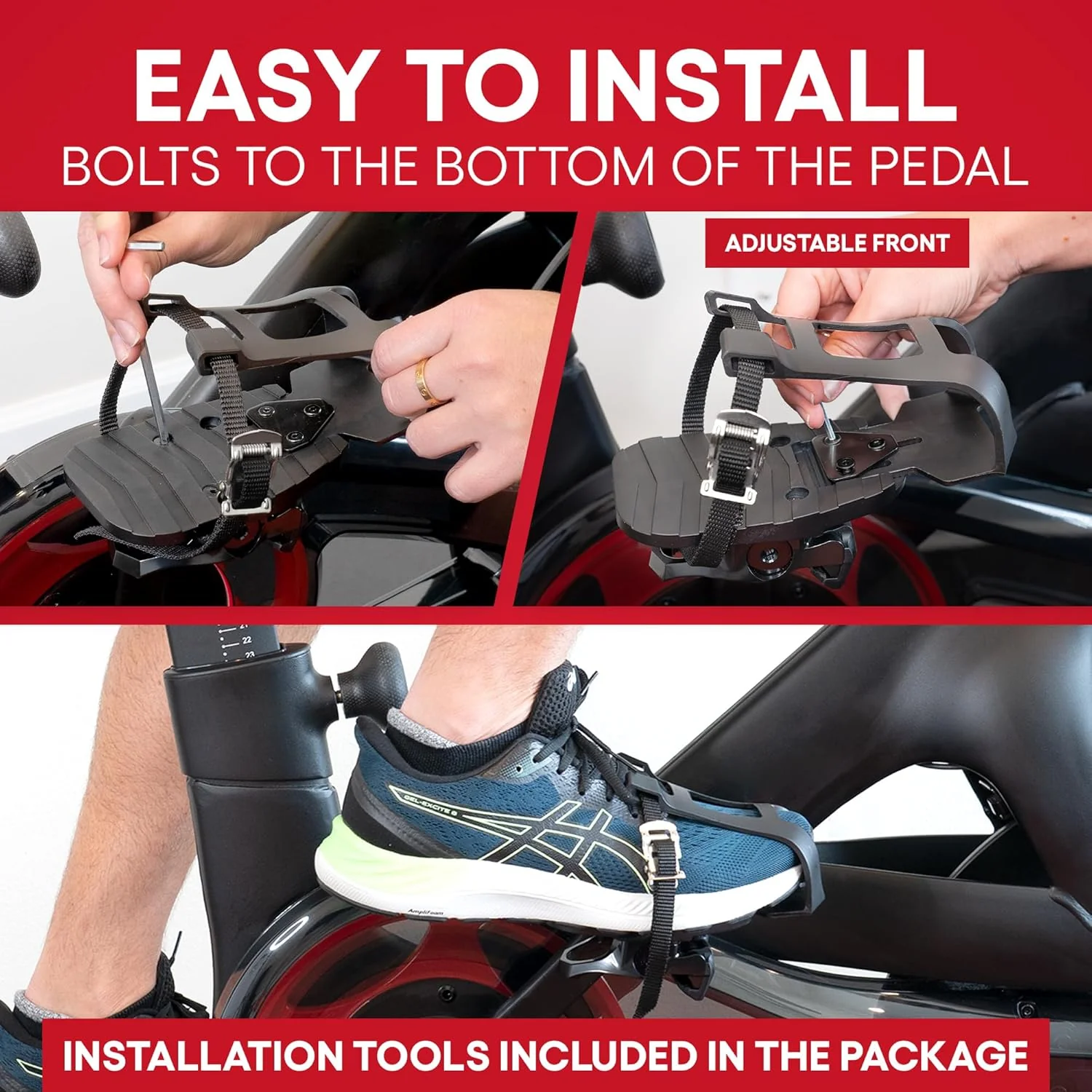 Dual Function Toe Cages for Peloton Bike - Convert Peloton Pedals to Two Sided Toe Cages - Ride with Sneakers or Peloton Shoes - Accessory for Peloton Bike - Fits All Peloton Bikes - Image 8