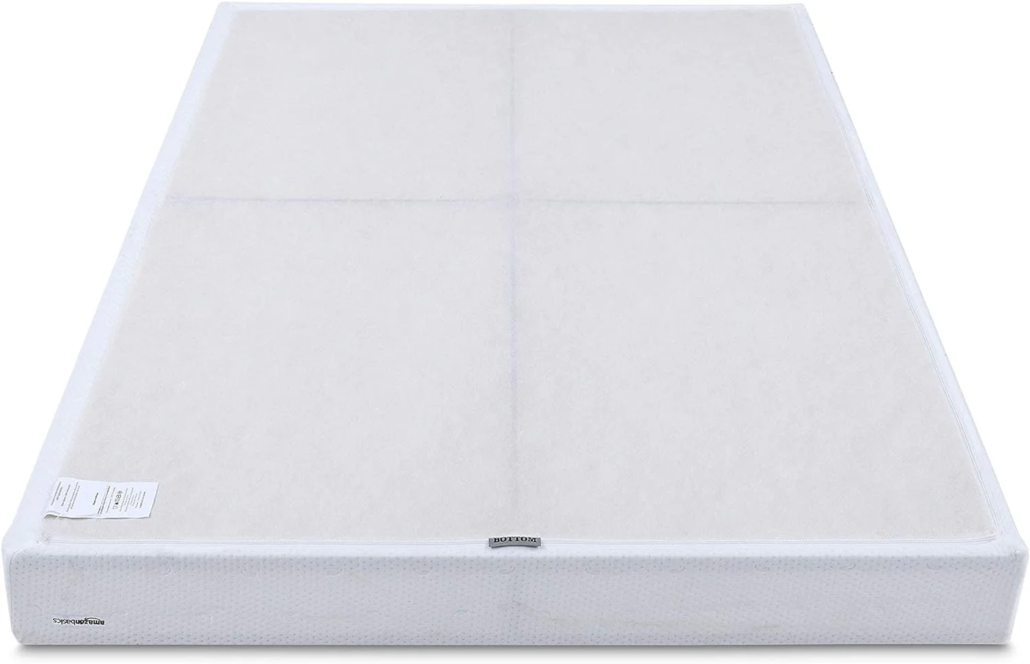 Amazon Basics Smart Box Spring Bed Base, 7-Inch Height Mattress Foundation, Tool-Free Easy Assembly, Queen, 79"L x 59.5"W x 7"H, White - Retail $120 - Image 5