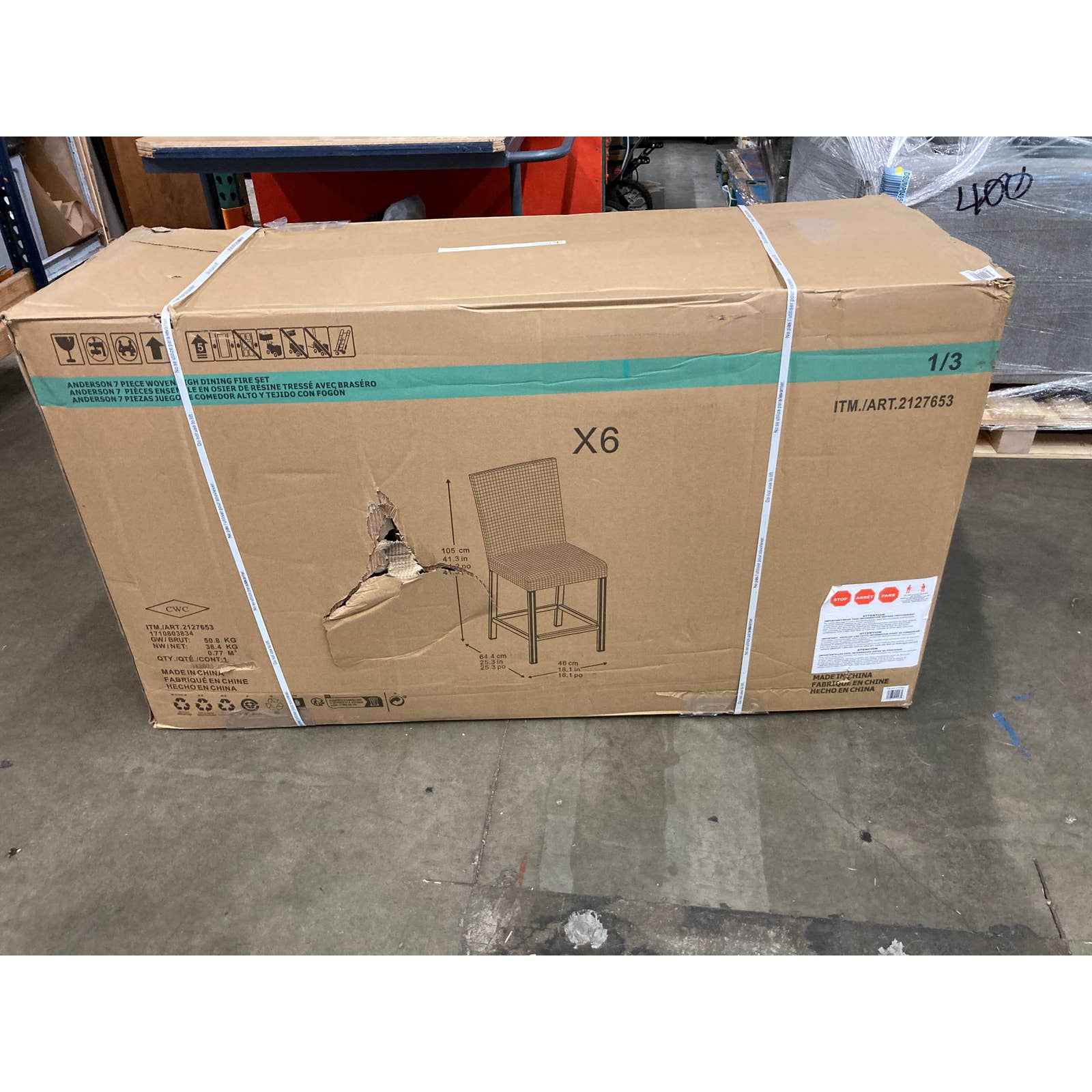 NEW - Costco - Agio St. Louis High Dining Set with Fire Table - Retail $1799 - Image 3