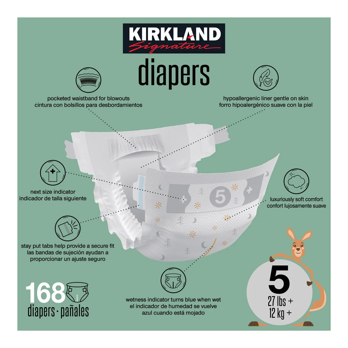 Kirkland Signature Diaper Sizes 5 - Image 2