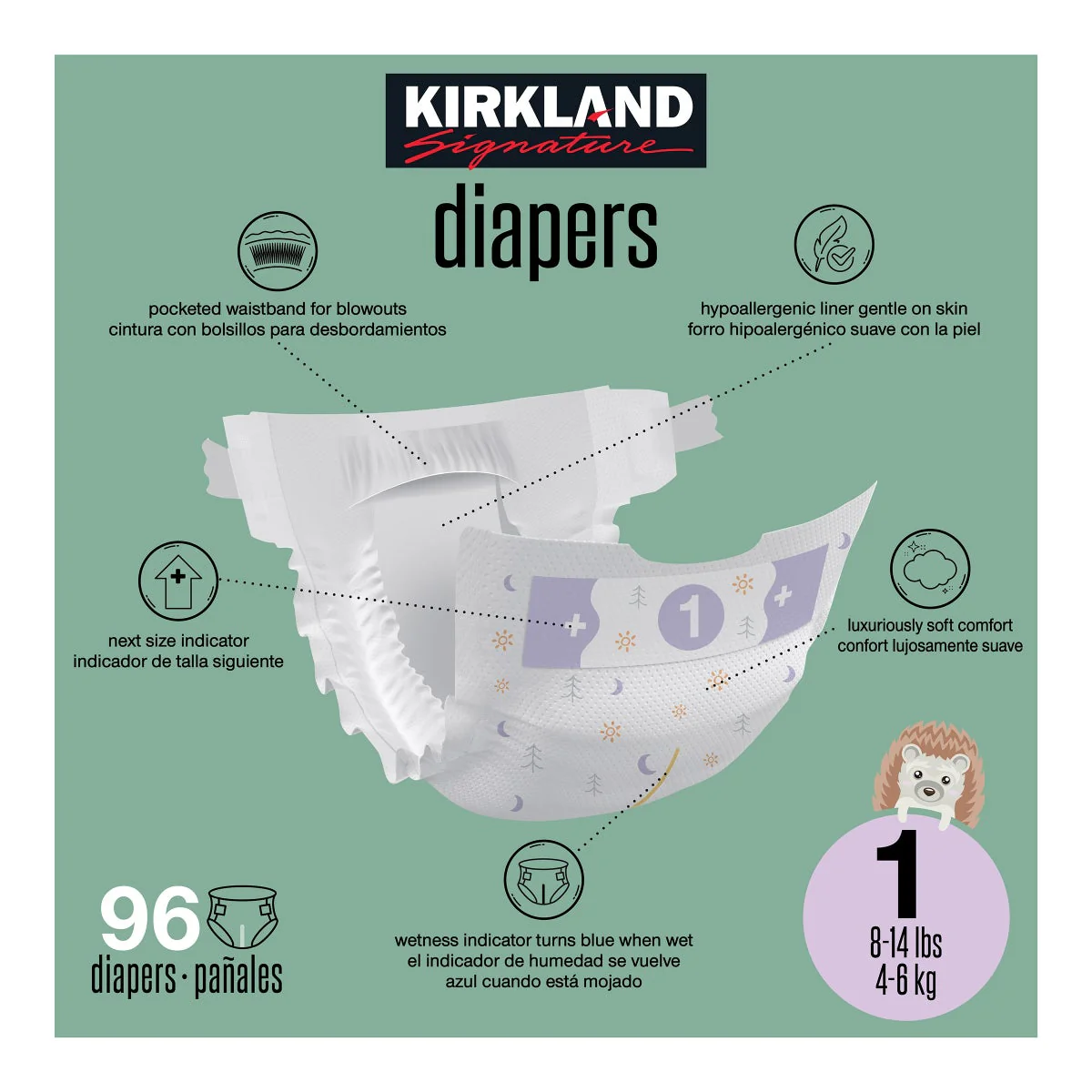 Kirkland Signature Diaper Size 1, 96-count - Image 2