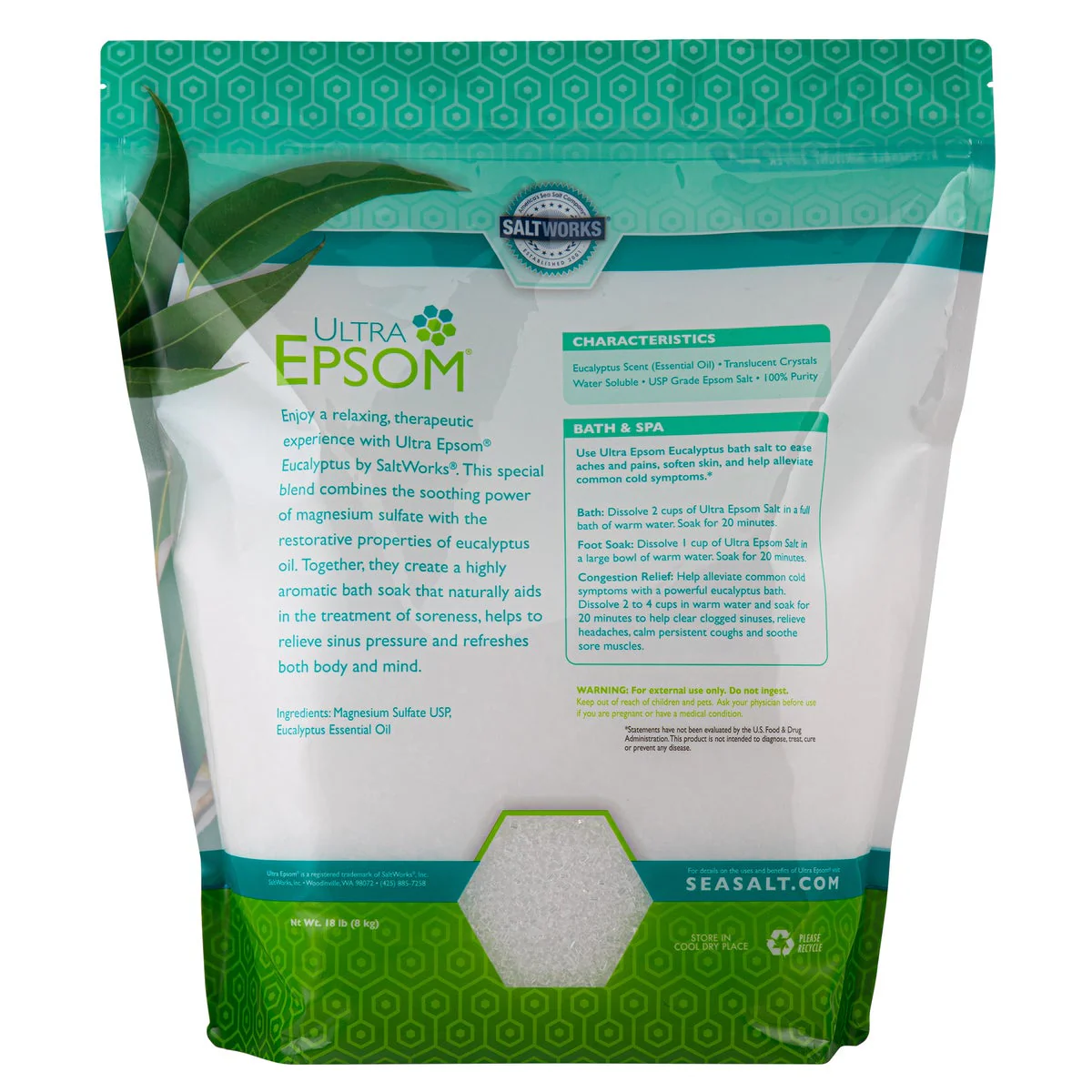 Ultra Epsom Eucalyptus Bath Salts, 18 Pound Bag - Image 2