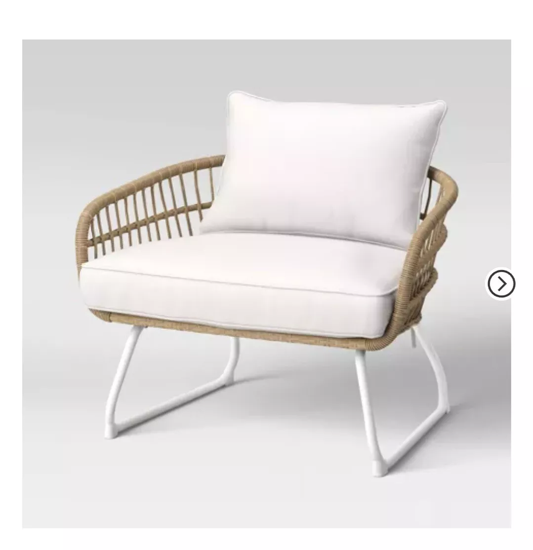 Southport Patio Chair: Weather-Resistant Wicker, Steel Frame, Cushioned - Threshold - Image 4