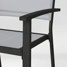 2pc Ryegate Weathered Teak Sling Outdoor Patio Dining Chairs Arm Chairs Gray - Image 5
