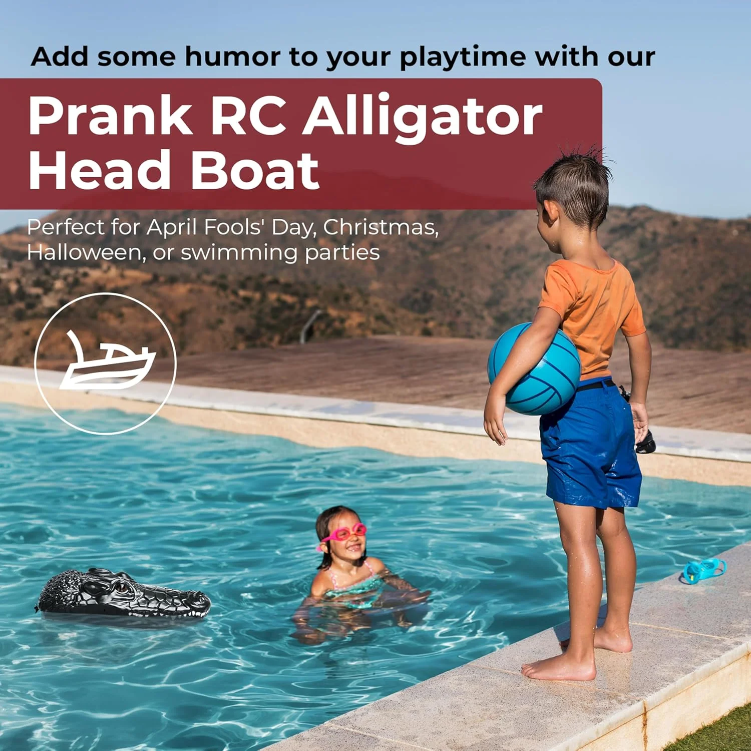 Top Race Remote Control Alligator Head - Remote Control Boat Prank Toy for Kids, Adults, Pranksters - 2.4G Waterproof RC Boats - Battery Powered - 3Hx10.2Linch - Retail $17 - Image 6