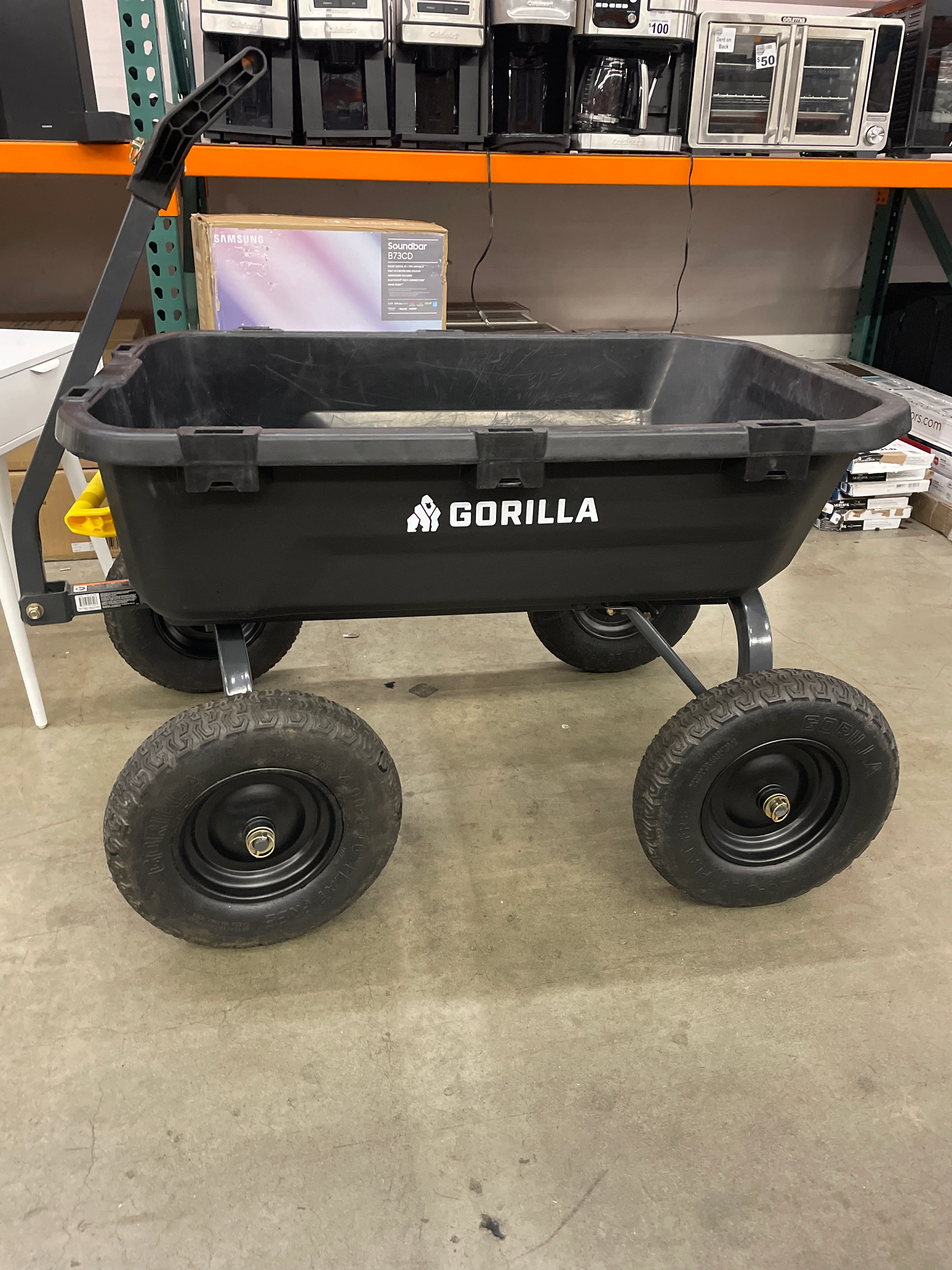 Gorilla 9 cu ft. Heavy Duty Poly Yard Dump Cart with No Flat Tires - Image 4