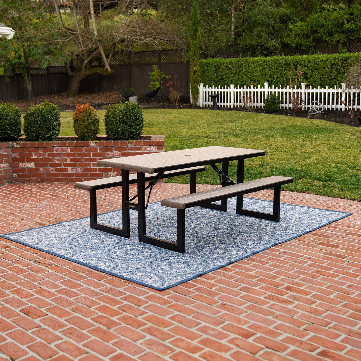 Lifetime Commercial 6 ft Folding Picnic Table with Bench Seating