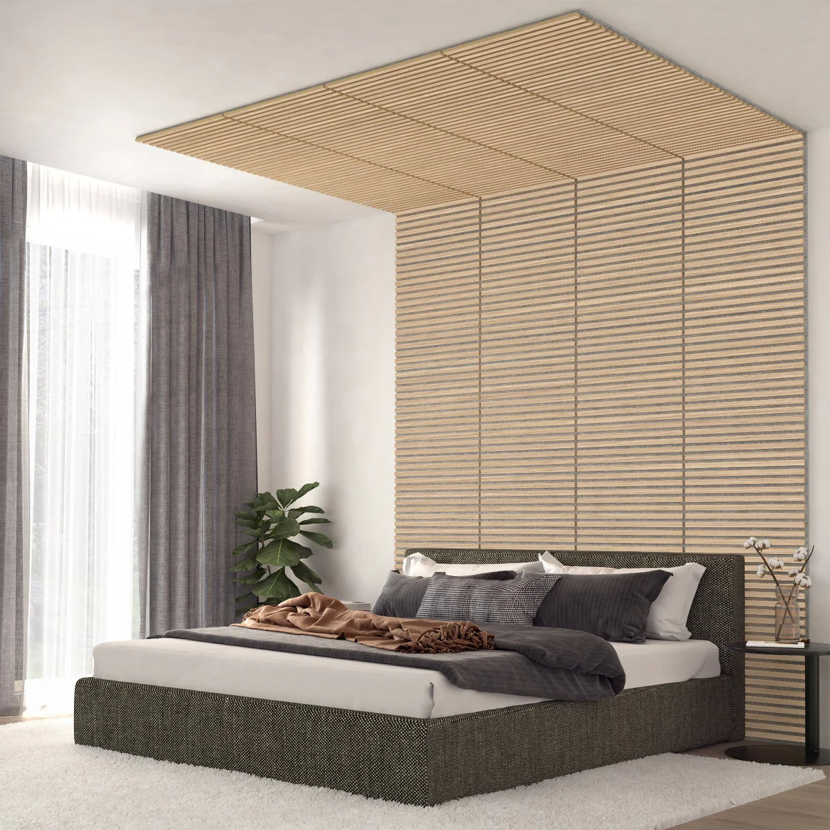 Artika Sonolok Sound-Absorbing Slatted Panel Kit - Oak - Image 3
