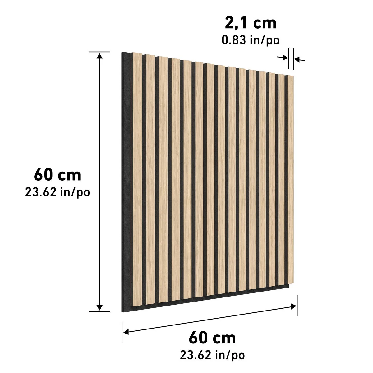 Artika Sonolok Sound-Absorbing Slatted Panel Kit - Oak and Black - Image 5