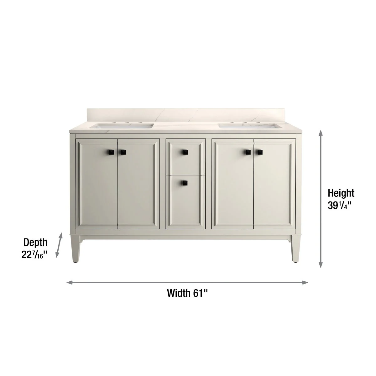 NEW - Kohler Clave 60" Bathroom Vanity Cabinet with Sink and Quartz Top - Image 2