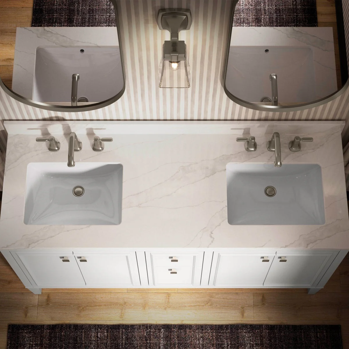 NEW - Kohler Clave 60" Bathroom Vanity Cabinet with Sink and Quartz Top - Image 4