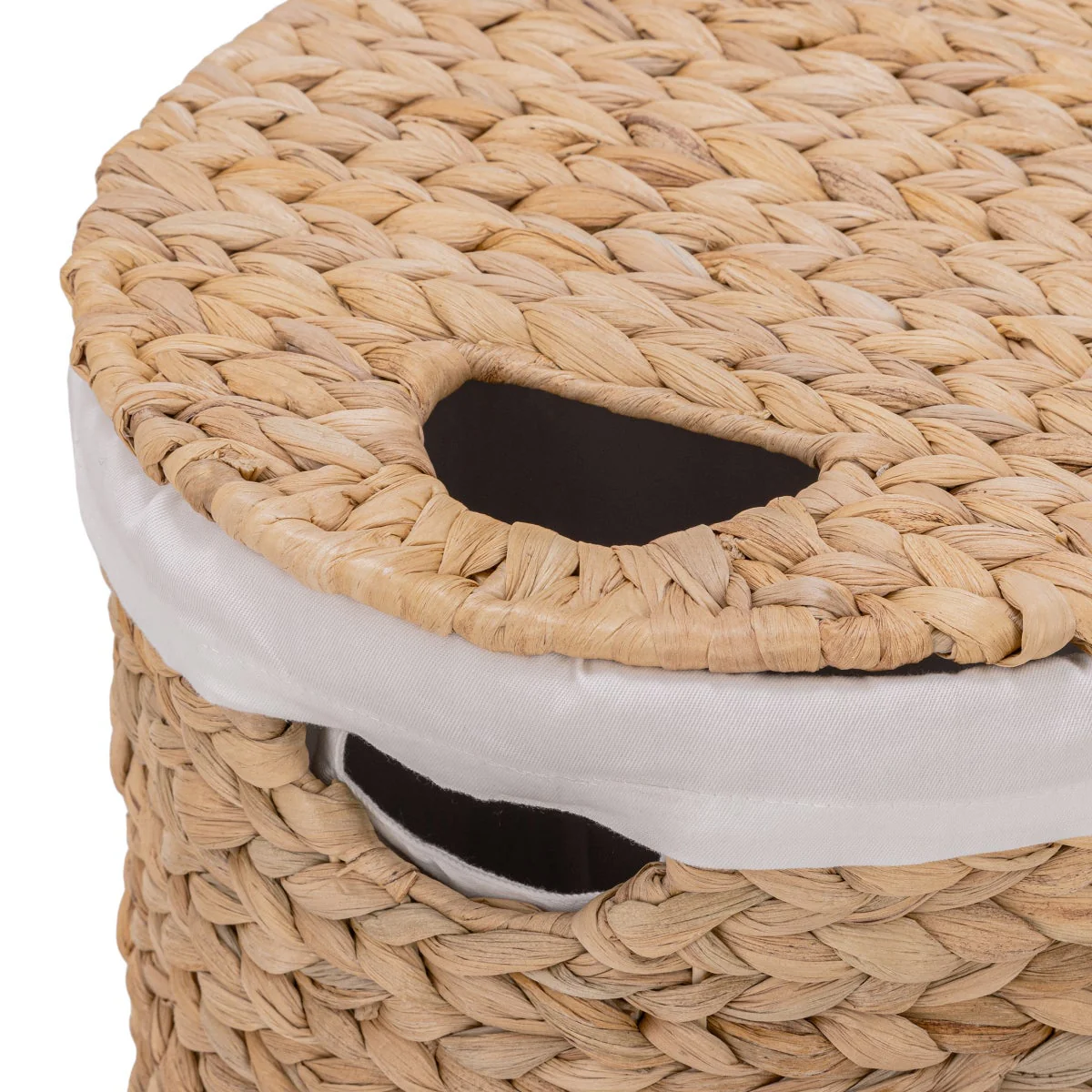 Seville Handwoven Water Hyacinth Laundry Hamper - Image 3