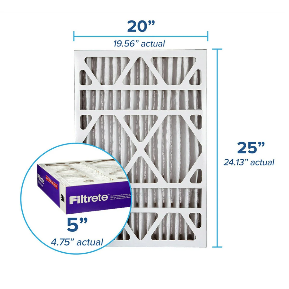 Filtrete Air Filter 20x25x5, MPR 1550 MERV 12, Ultra Allergen, Bacteria, and Virus Deep Pleat Filter - Image 2