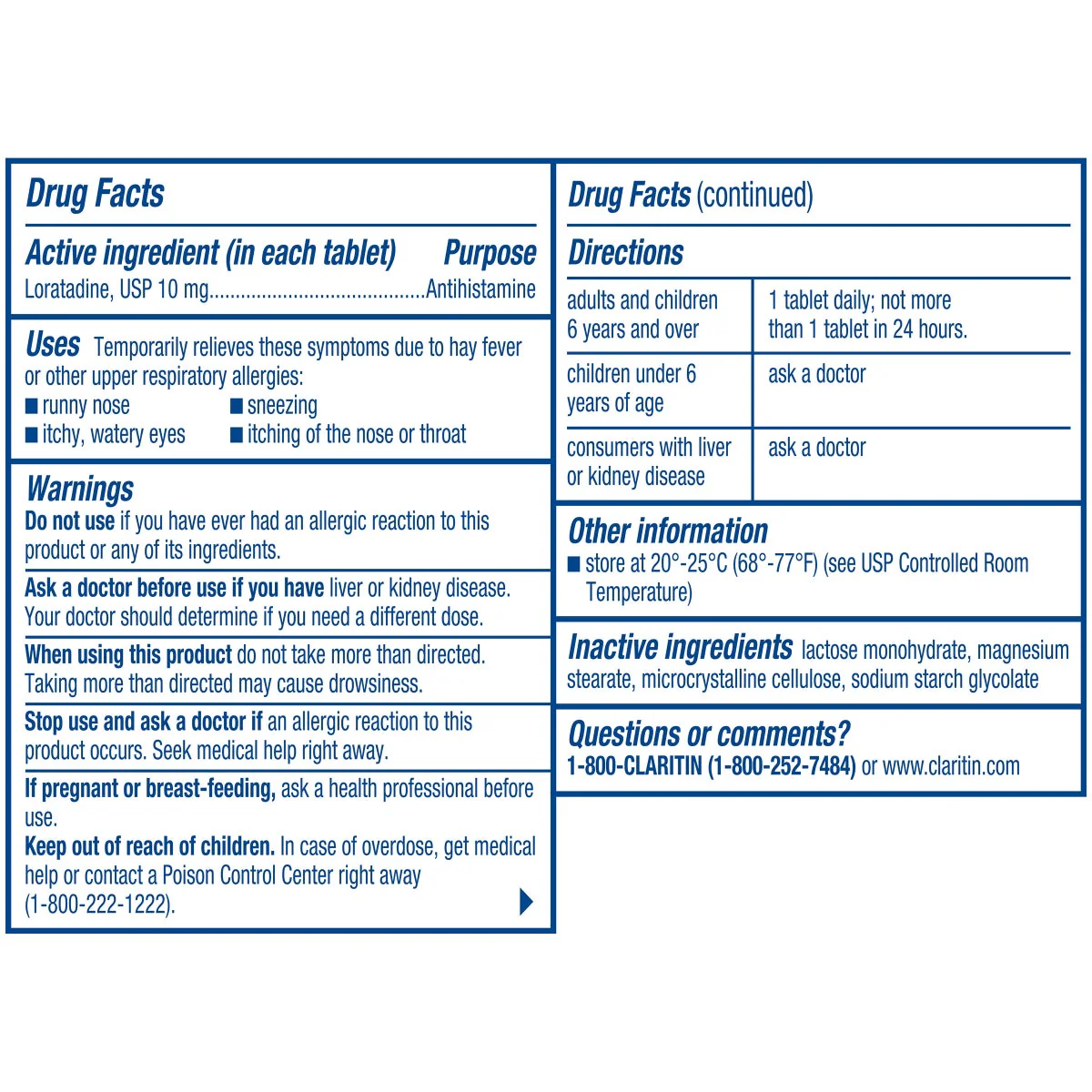 NEW - Claritin 10 mg Non-Drowsy 24 Hour, 115 Tablets - Image 2