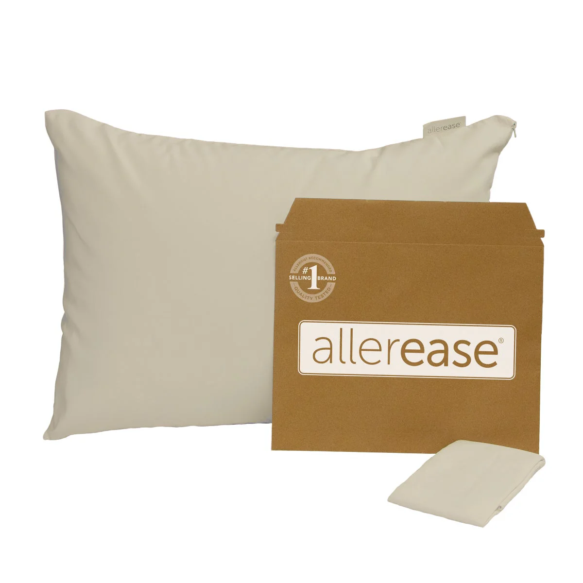 AllerEase Organic Zippered Allergy Pillow Protector, 2-pack - Image 5