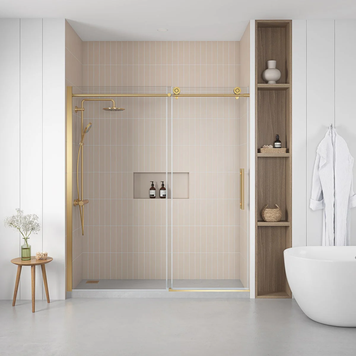 NEW - OVE Decors Renfrew Frameless Soft-close Sliding Shower Door