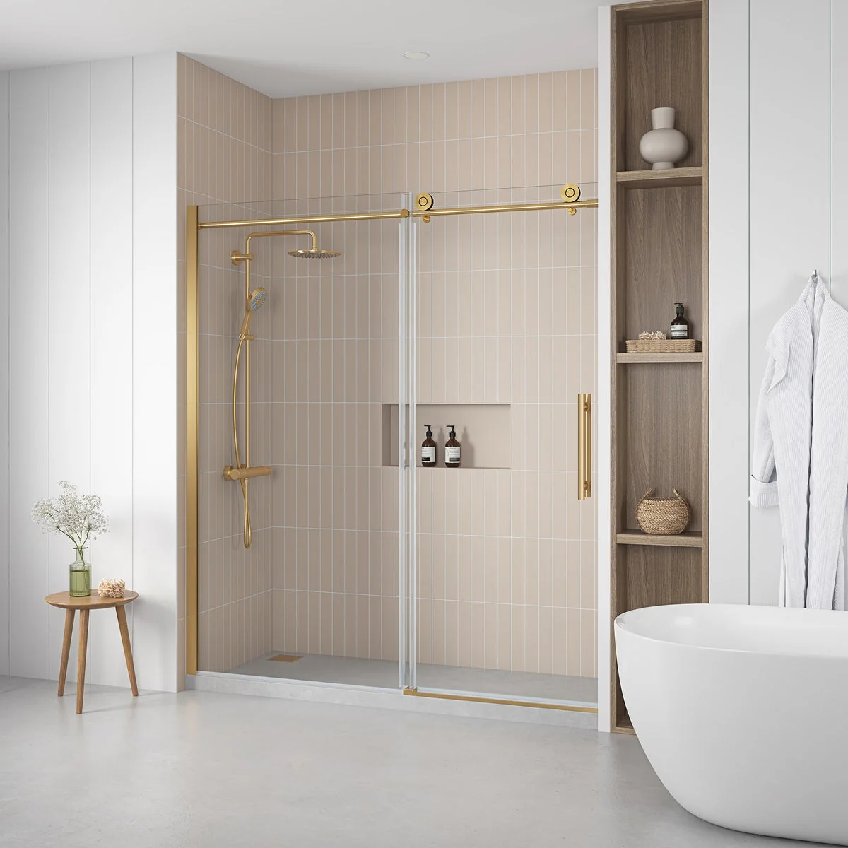 NEW - OVE Decors Renfrew Frameless Soft-close Sliding Shower Door - Image 2