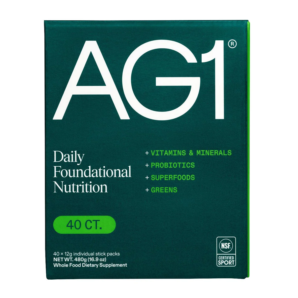 AG1 Classic Formula Greens Powder Supplement, 40 Travel Packs - Image 2