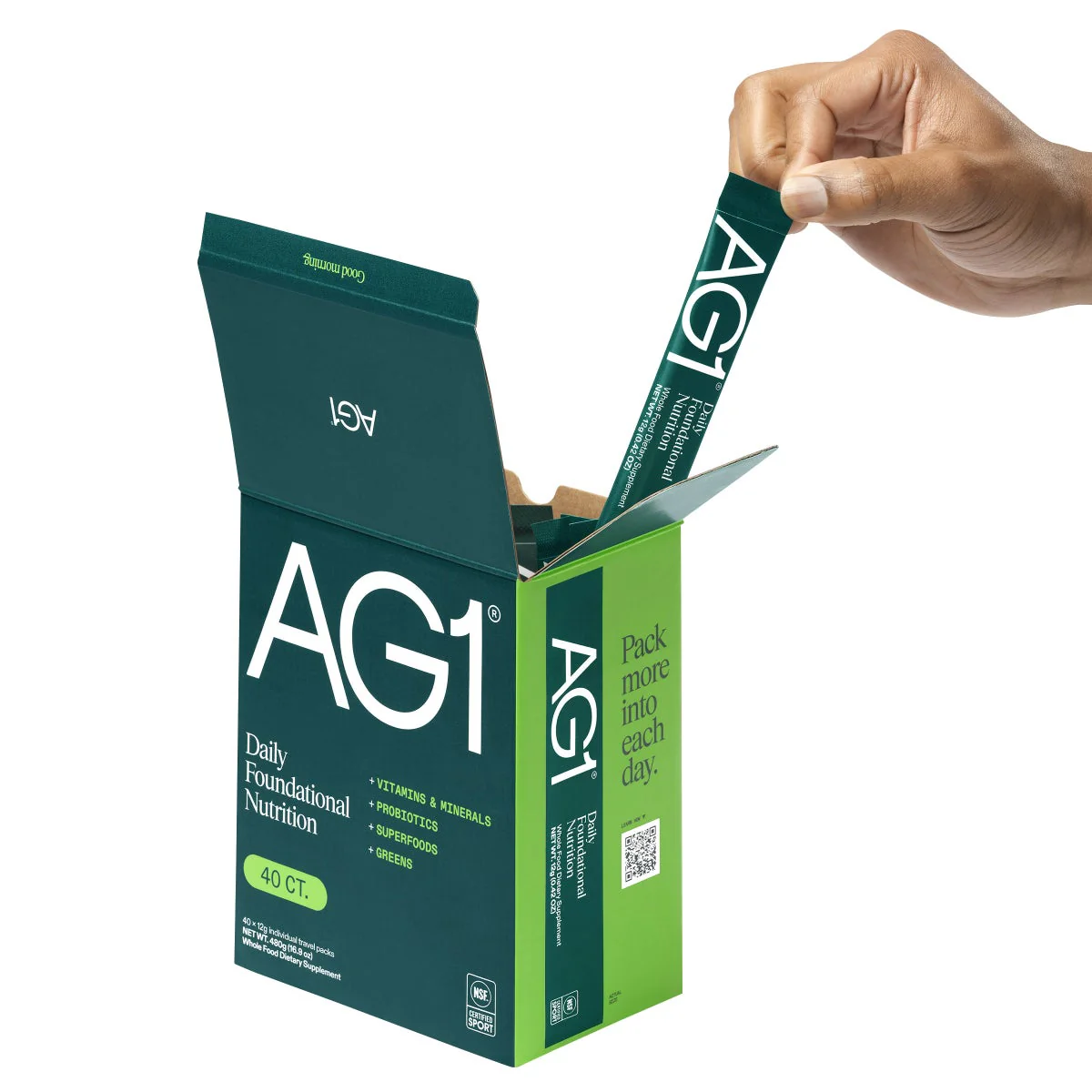 AG1 Classic Formula Greens Powder Supplement, 40 Travel Packs - Image 4