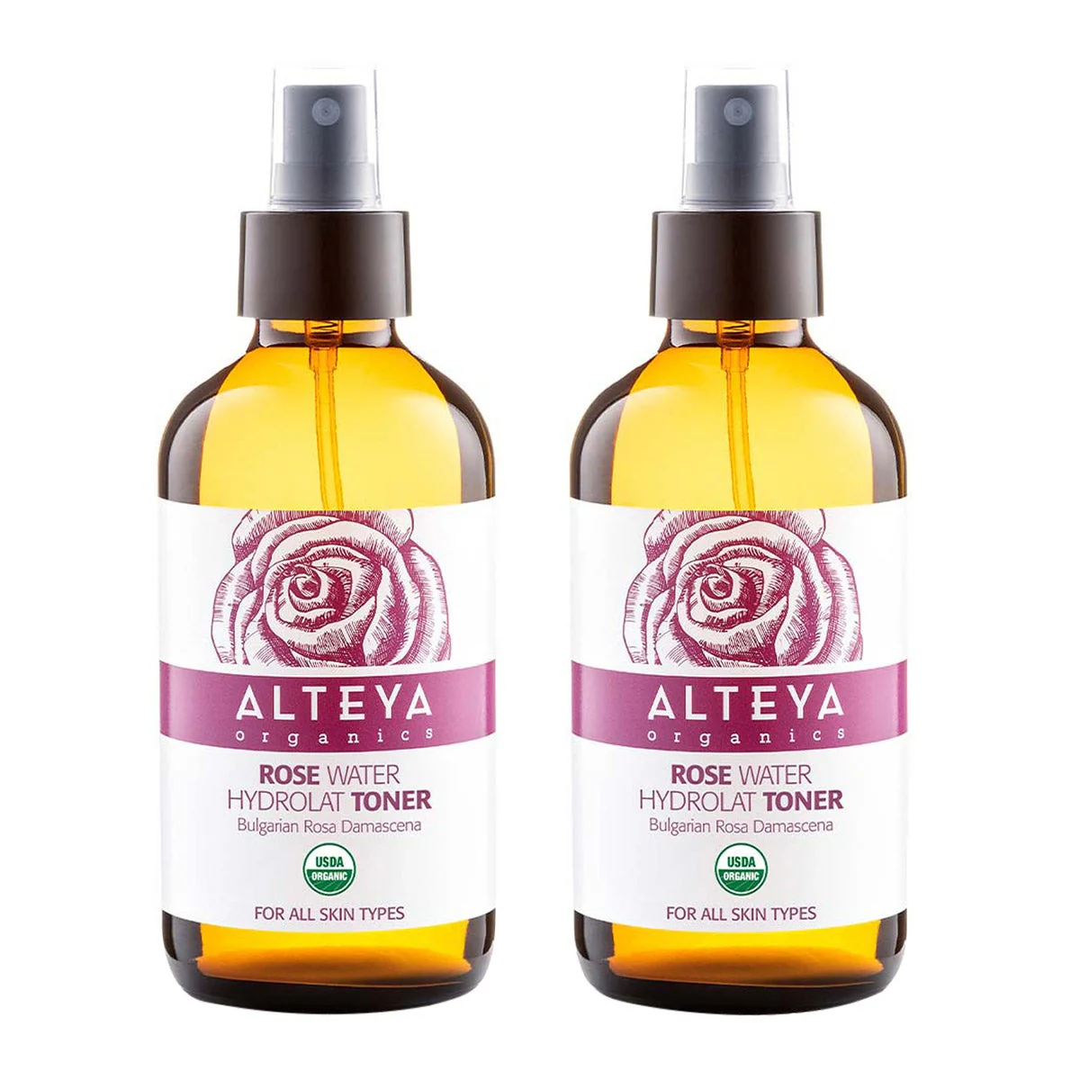 NEW - Alteya Organics Bulgarian Rose Water Toner, 8 fl oz, 2-pack - Image 2