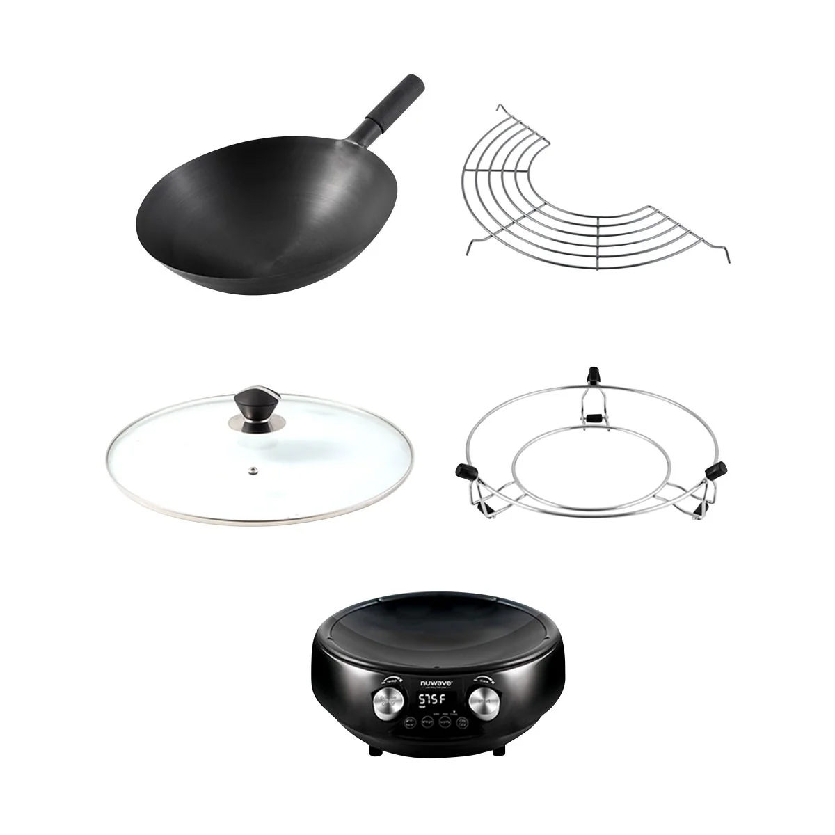 Nuwave Induction Hot Wok with 14" Carbon Steel Wok, Glass Lid & Stand - Image 6