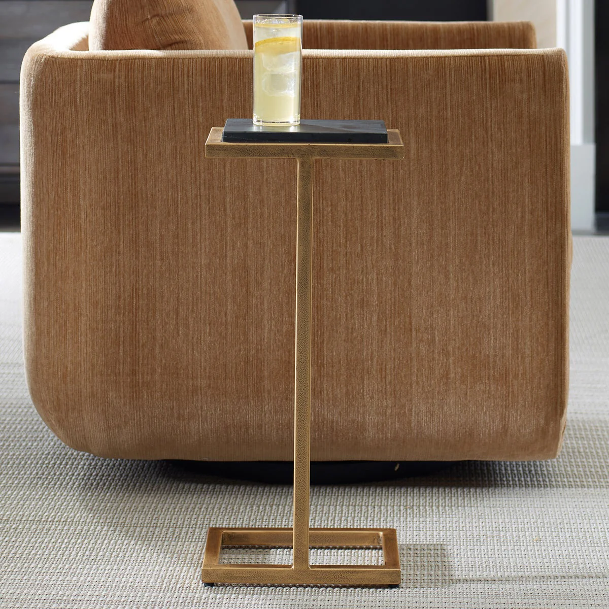 Cailin 23" Side Table, Black Marble - Image 2