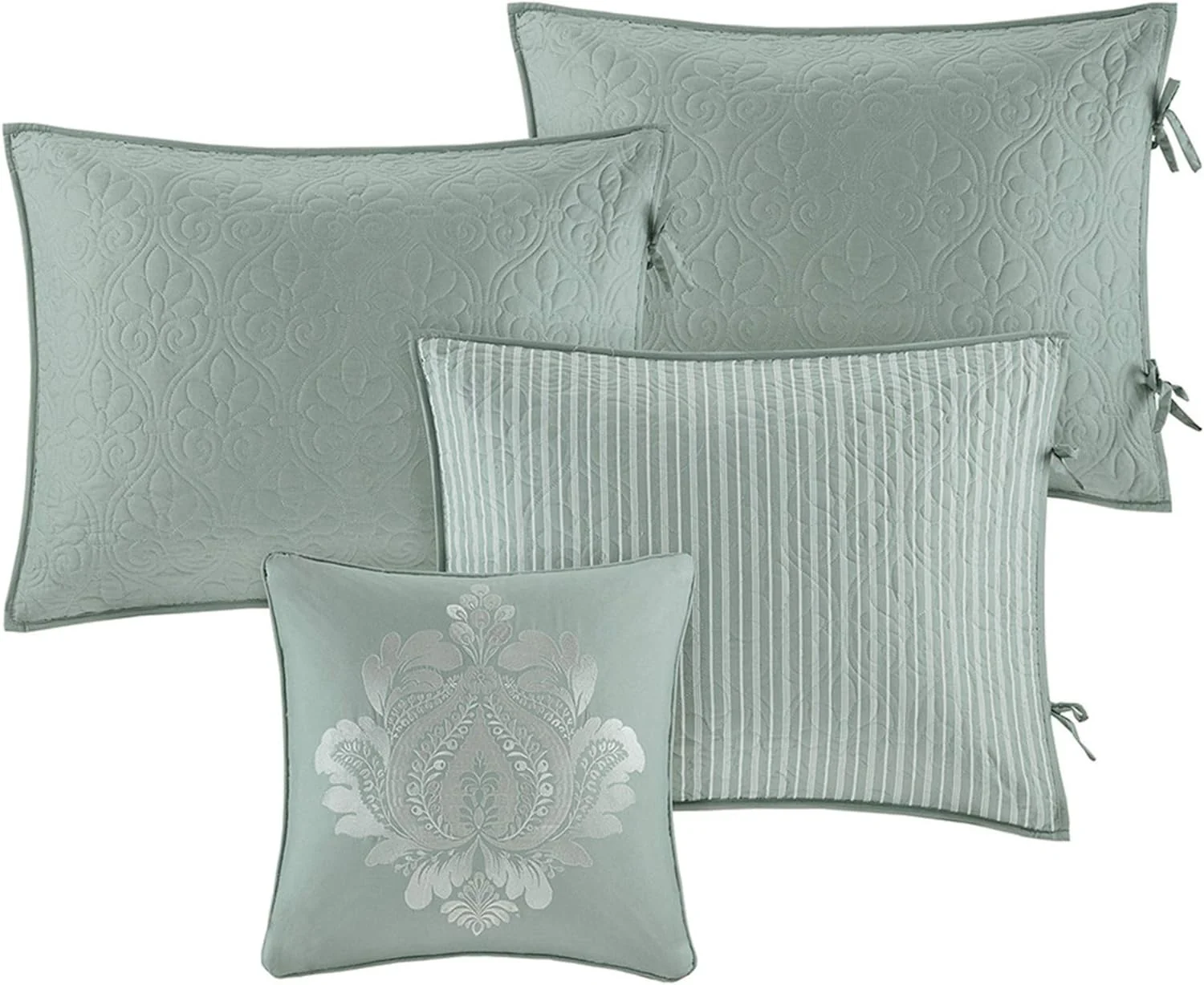 Madison Park Cotton Daybed Cover Set-Double Sided Quilting Classic Cottage Design All Season Bedding with Bedskirt, Matching Shams, Decorative Pillow, 39"x75", Quebec Seafoam 6 Piece - Image 3