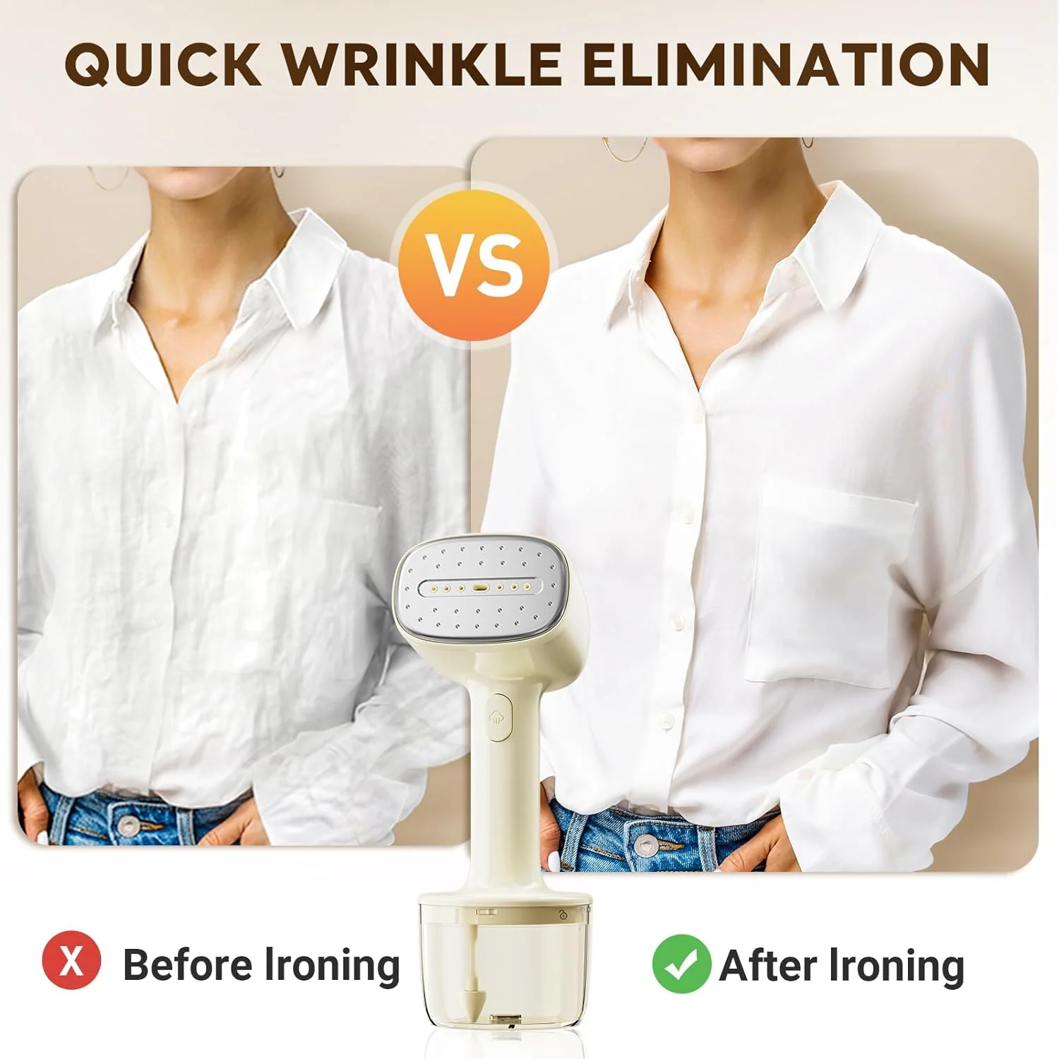 Steamer for Clothes, Handheld 10-second Fast Heat-up Clothes Steamer, Portable Travel Steamer - Image 7