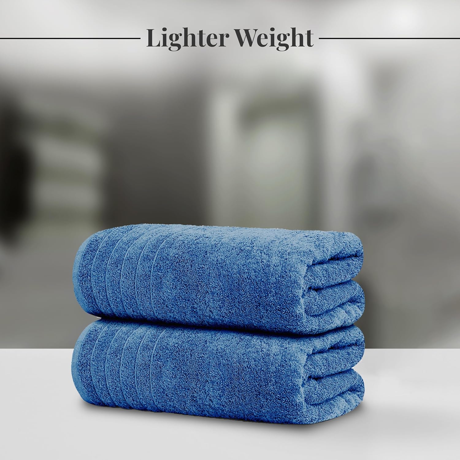 Tens Towels Pack of 2 Extra Large Bath Sheets 35 x 70 Inches, 100% Cotton, Larger & Lighter Weight, Quicker to Dry, Super Soft & Absorbent, Oversized Bath Towels, Blue - Image 4