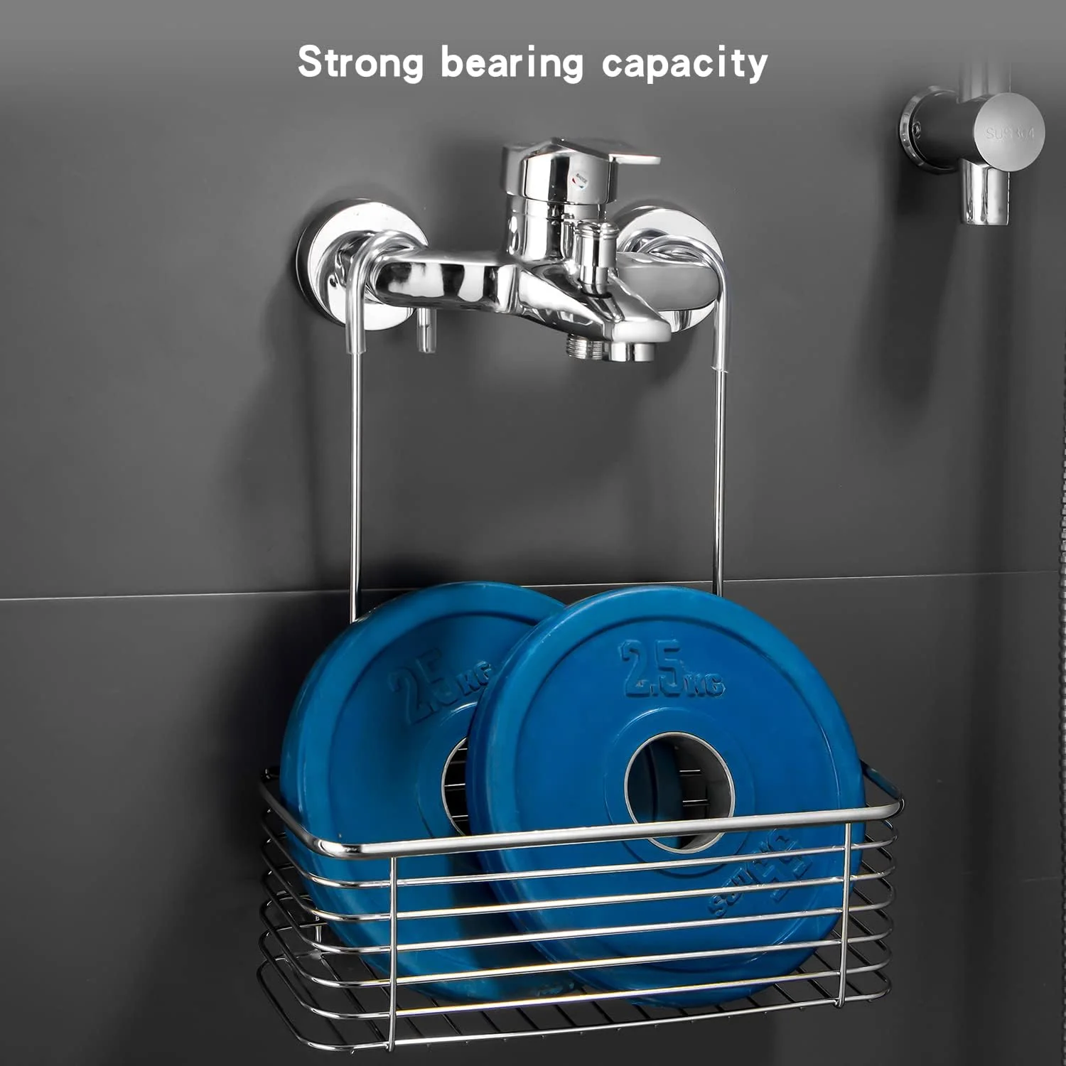 YQh hanging shower rack, bathroom storage rack, shampoo bracket, the back hook can be rotated, and can be hung on the faucet or Claw foot bathtubcross bar, 304 stainless steel rust proof and durable - Image 6