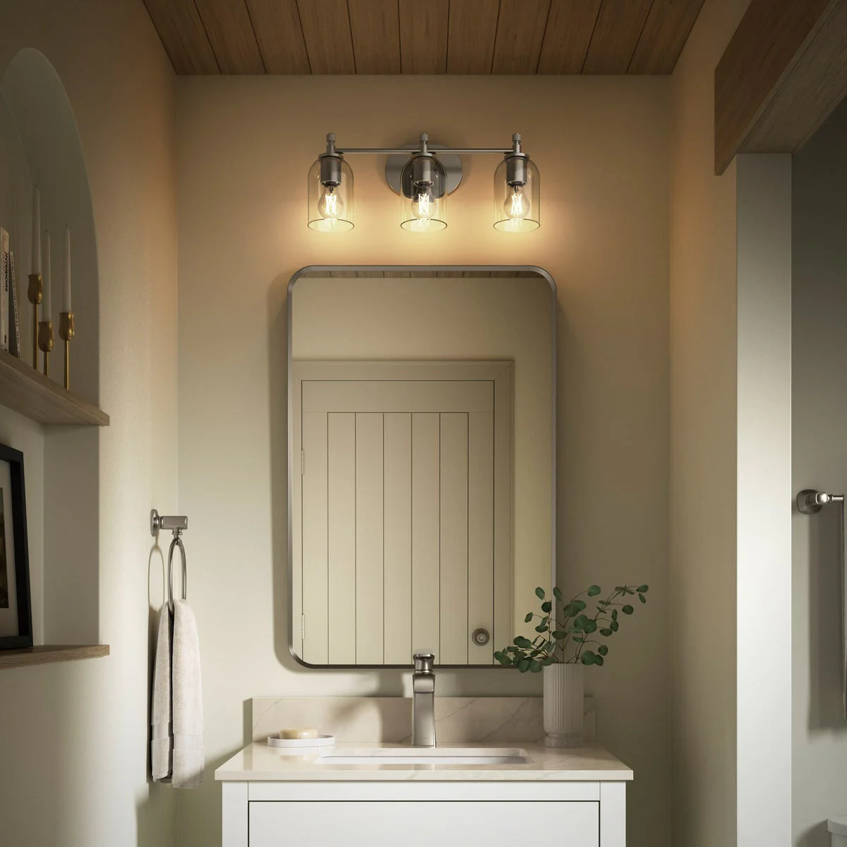 Kohler Orime Brushed Nickel Three-Light Wall Sconce - Image 5