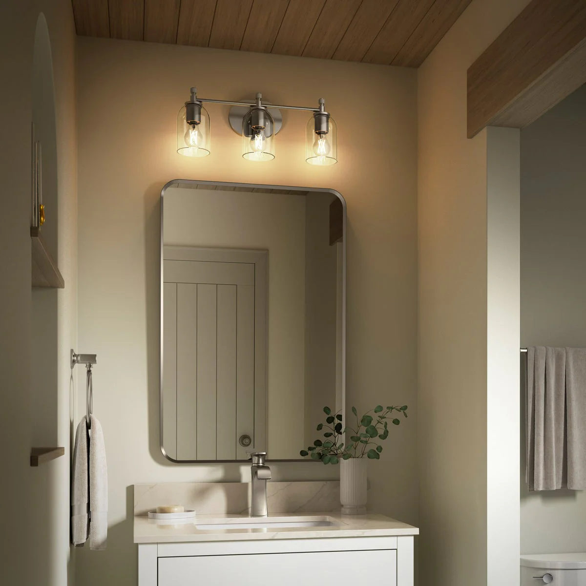 Kohler Orime Brushed Nickel Three-Light Wall Sconce - Image 6
