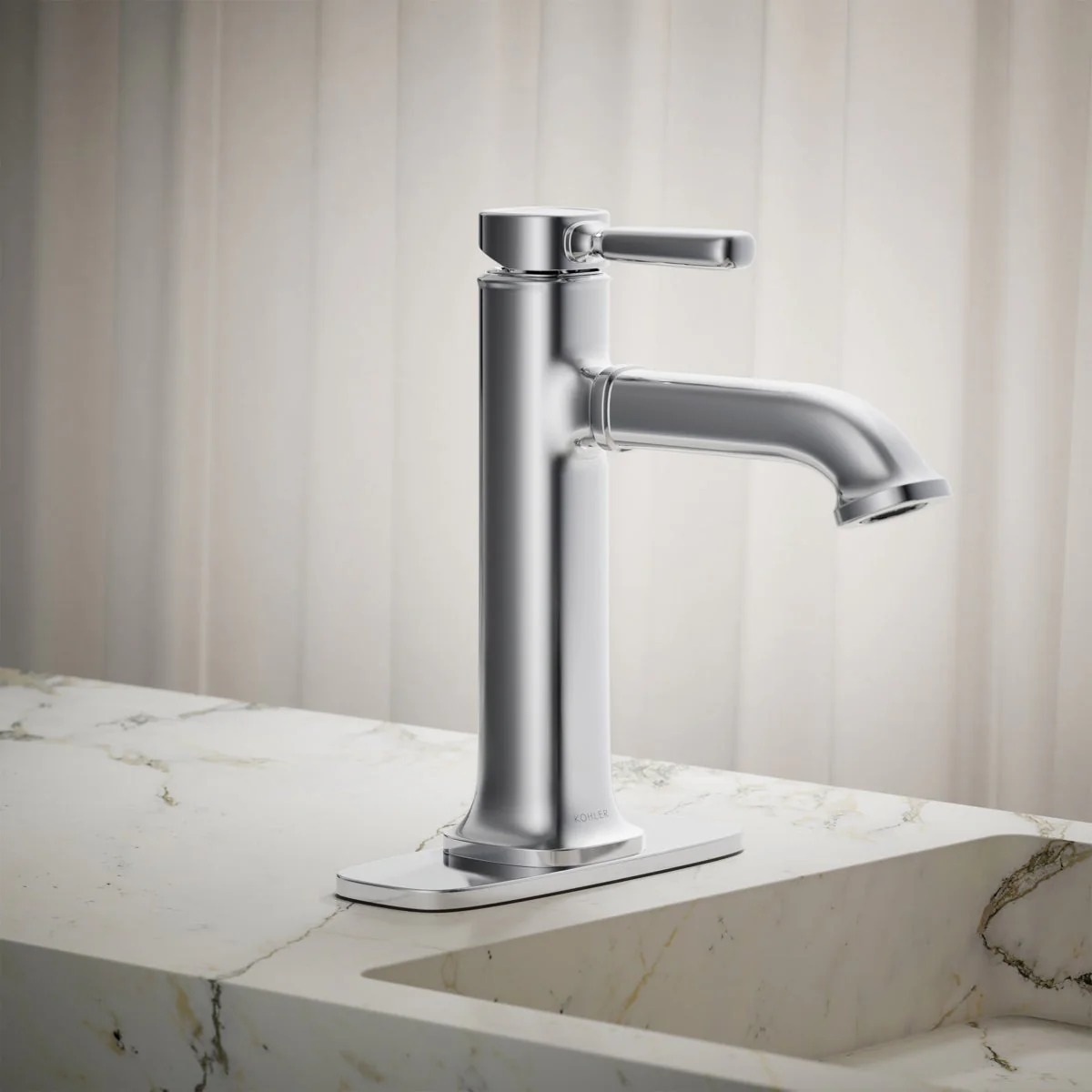 NEW - Kohler Terzet Chrome Single-handle Bathroom Faucet - Image 4