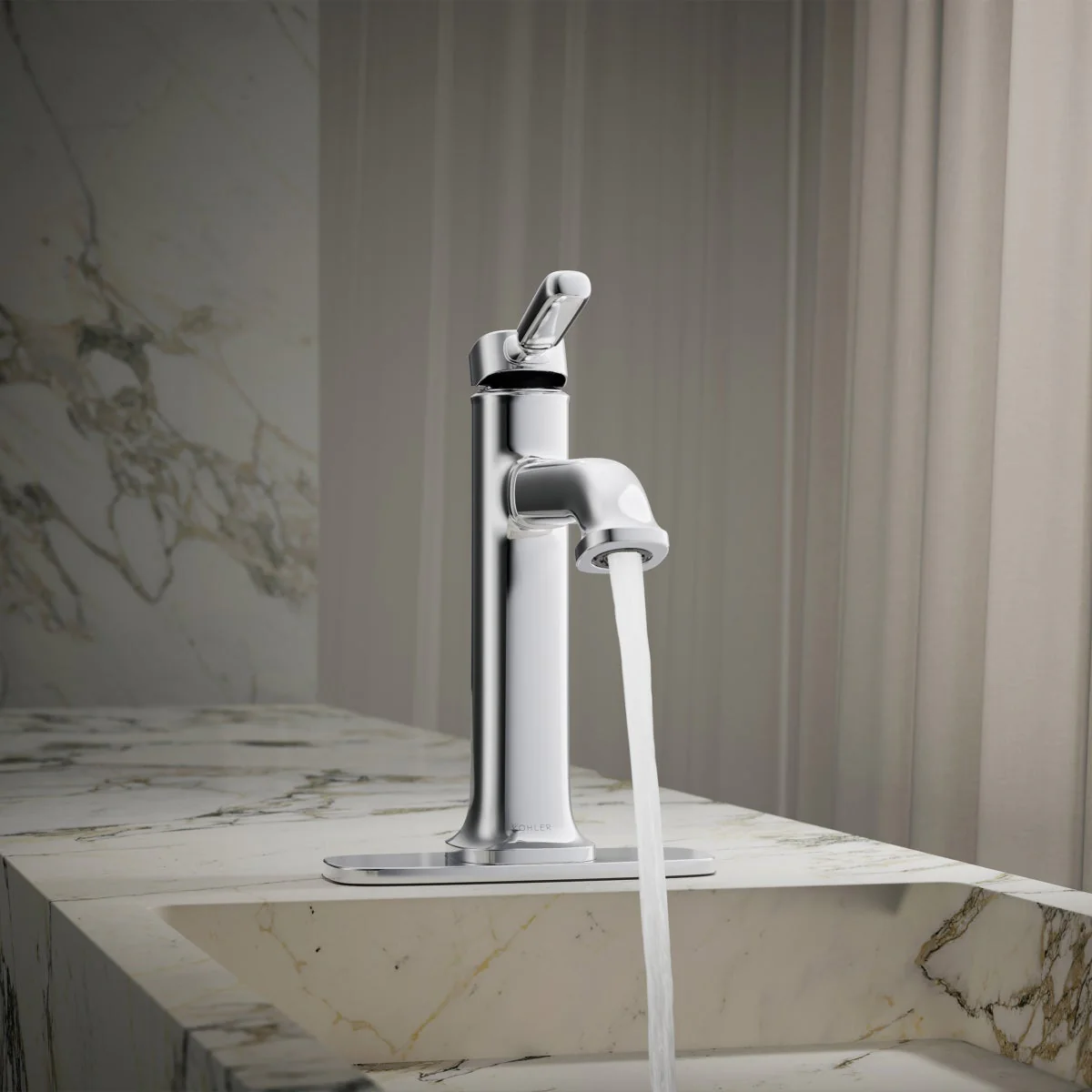 NEW - Kohler Terzet Chrome Single-handle Bathroom Faucet - Image 5