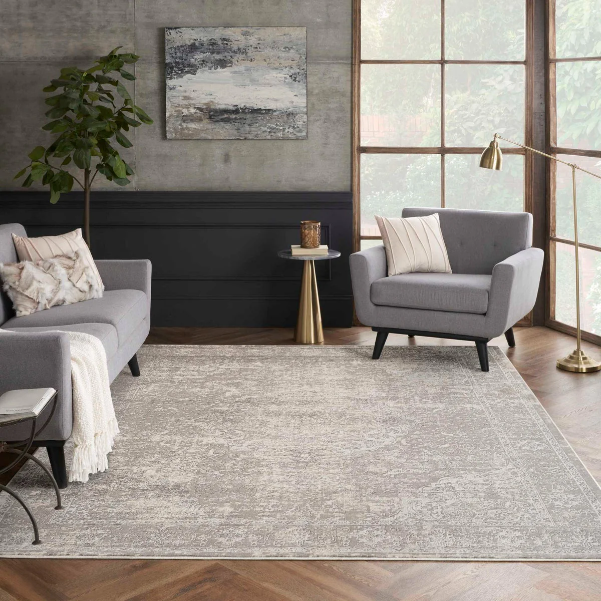 Nourison Arctic Area Rug Collection, Inari, Rug Size: 6 ft. 6 in. x 9 ft. 2 in.