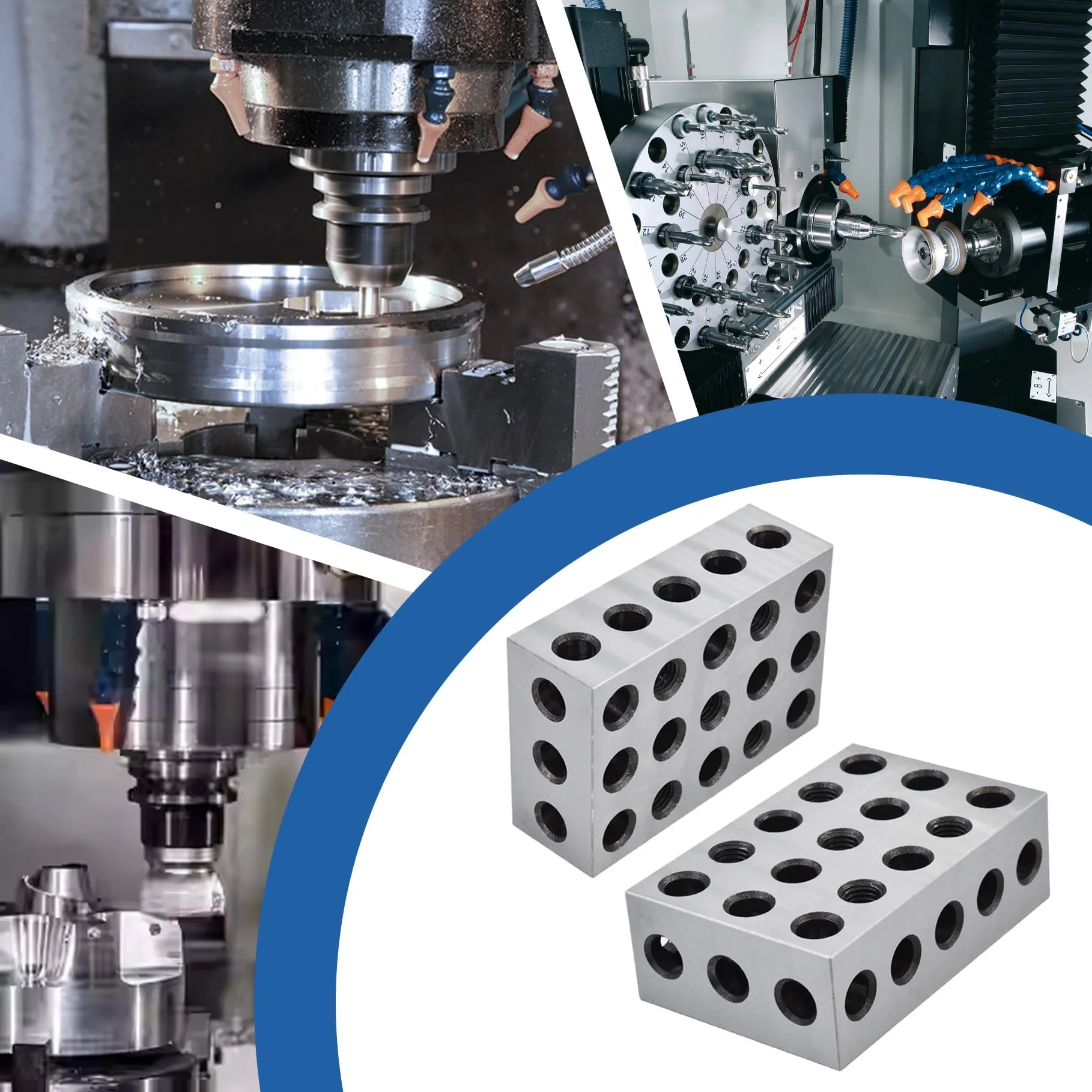 2-4-6 Blocks Matched Pair 23 Holes 0.0002 Ultra Precision Hardened Steel 246 Machinist Set Up Blocks for Milling Machine - Image 6