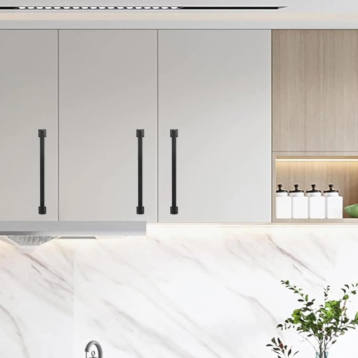 6 Pack Matte Black Kitchen Cabinet Handles - 12-3/5 inch (320mm) Black Drawer Pulls - Image 4