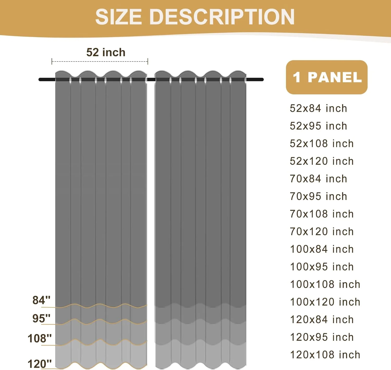 BONZER Outdoor Curtains for Patio Waterproof - Light Blocking Weather Resistant Privacy Grommet Outside Curtains for Gazebo, Porch, Pergola, Cabana, Deck, Sunroom, 1 Panel, 100W x 95L inch, White - Image 6