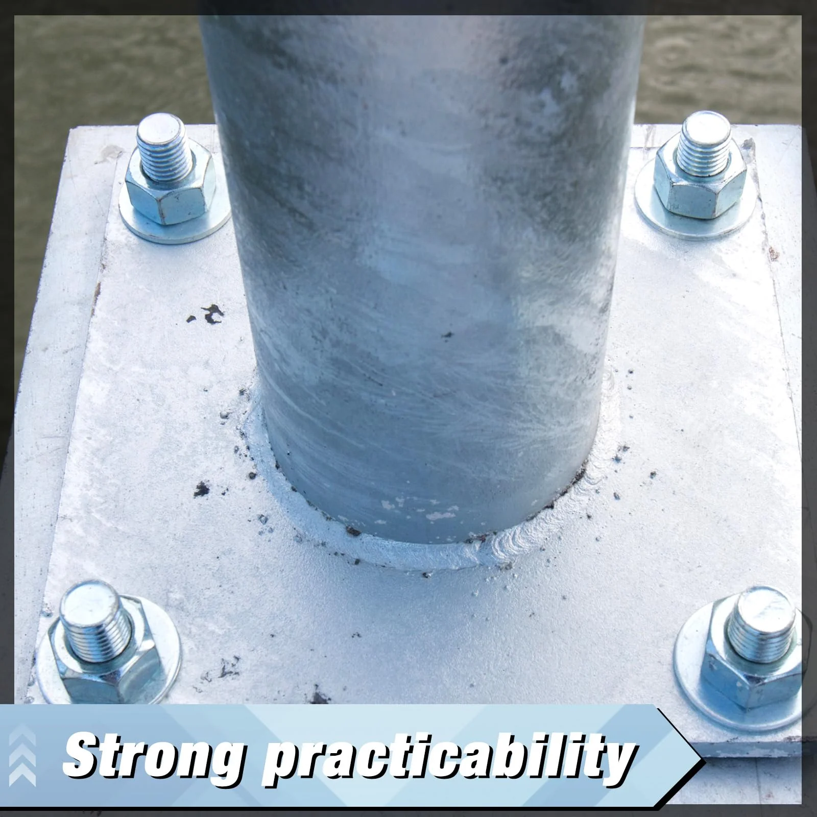 20 Pcs A36 Steel Plate Hot Rolled Steel Plate Base with 4 Holes 3/8 Inch Diameter, 3/16 Inch Thick Weldable Metal Sheet for Structure Support and Industrial Use (4 x 4 Inch) - Image 6