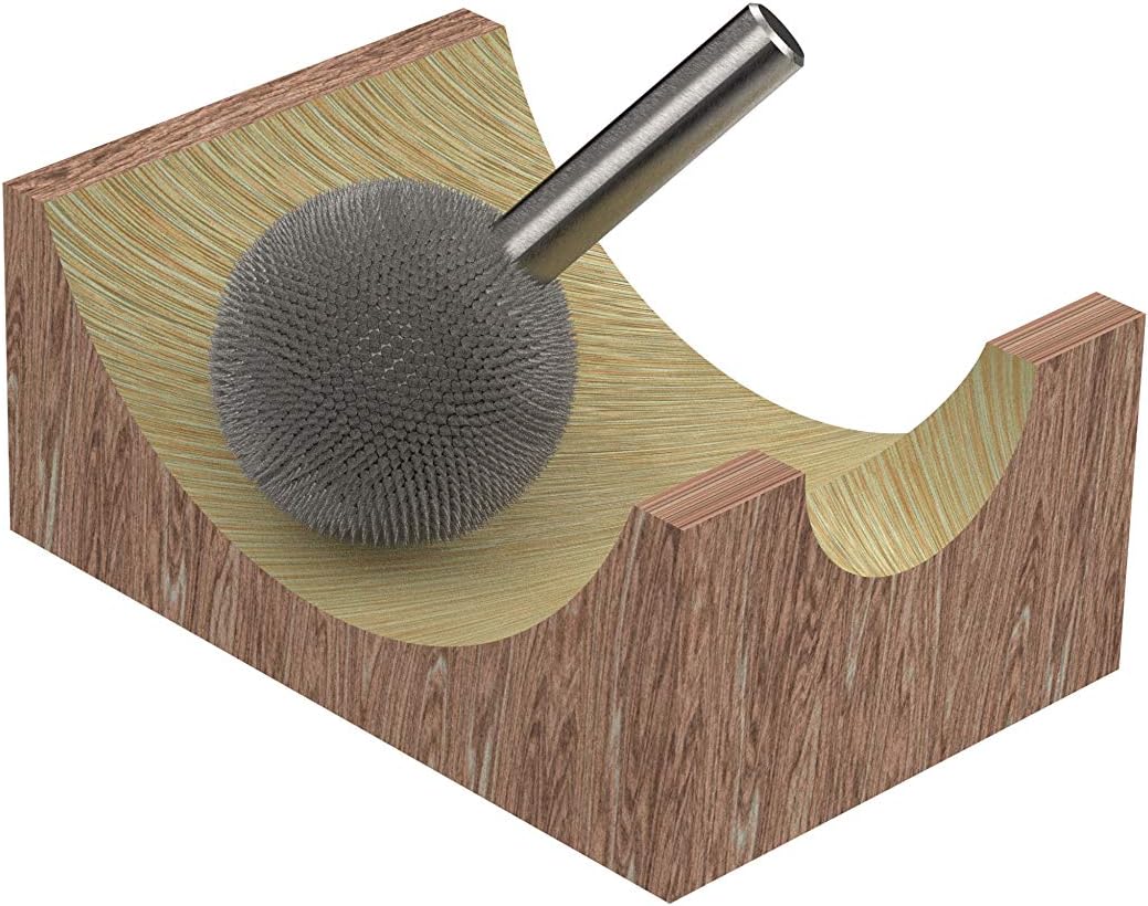 Kutzall Original Sphere Rotary Burr, 1⁄4" Shaft, Fine - Wood Carving Bit for Bosch, DeWalt, Milwaukee Tools. Abrasive Tungsten Carbide Coating, 1" (25.4mm) Head Diameter, S-1G - Image 4