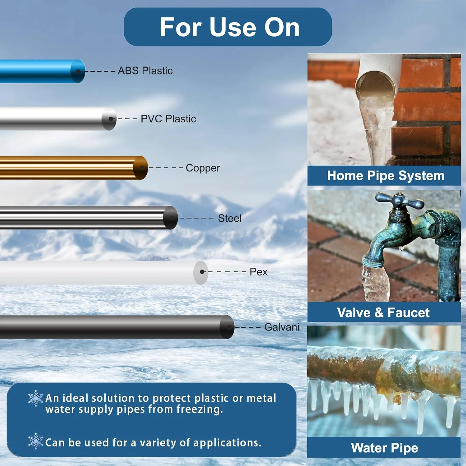 15FT Heat Tape for Water Pipes Freeze Protection IP65 Waterproof 7W/FT 110V BDDFOTO Water Pipe Heat Cable With Thermostat Self-Regulating Pipe Heater for House Garden/RV Camper - Image 6